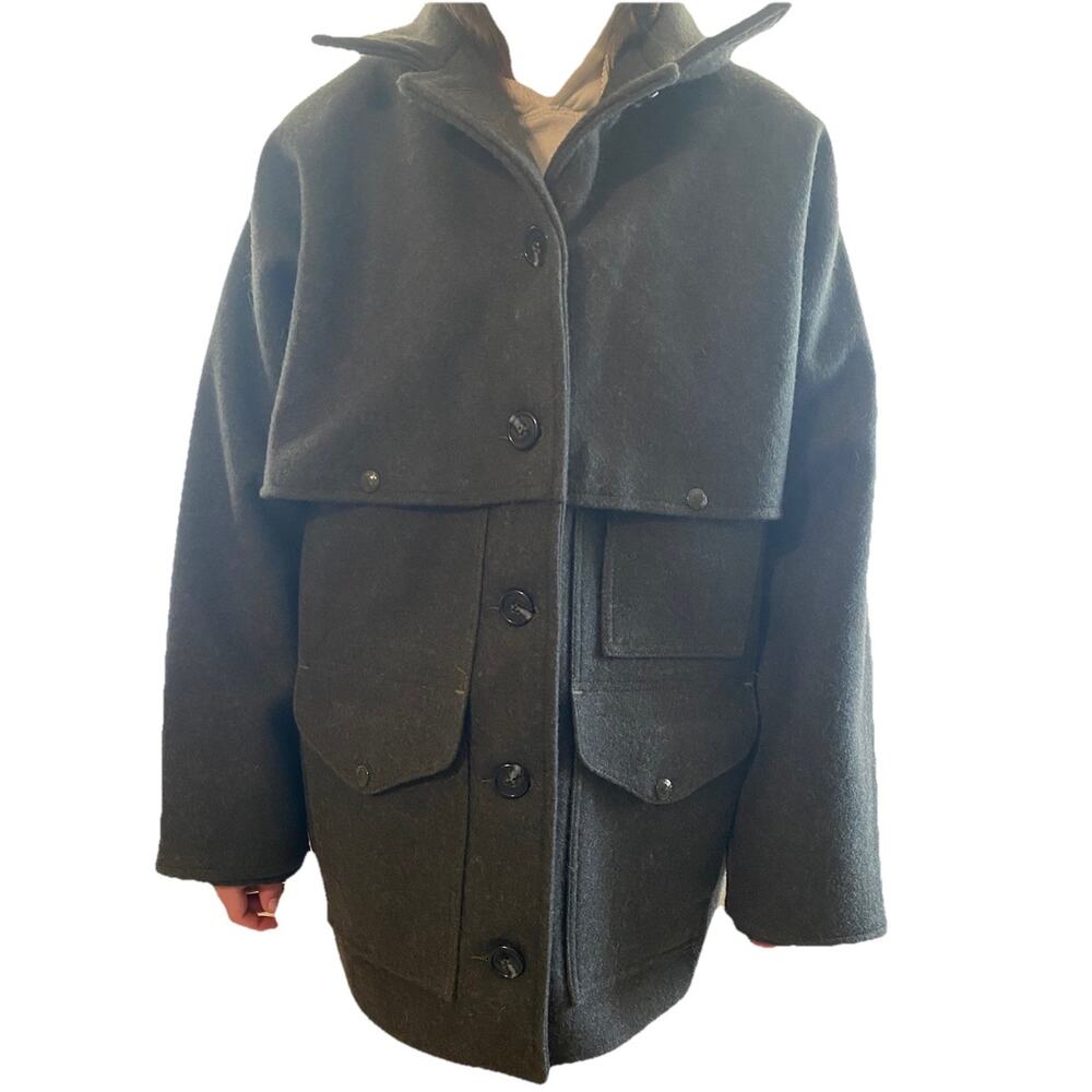 Filson Double Mackinaw Wool Cruiser Coat Vintage GreenStyle 83 W Size Woman’s 16